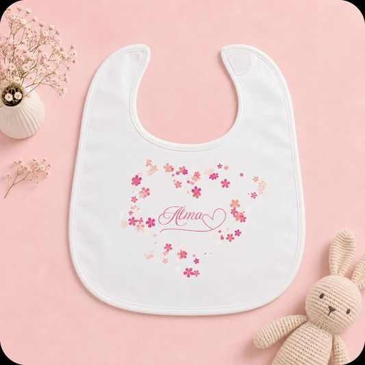 Babero personalizado con nombre e inicial