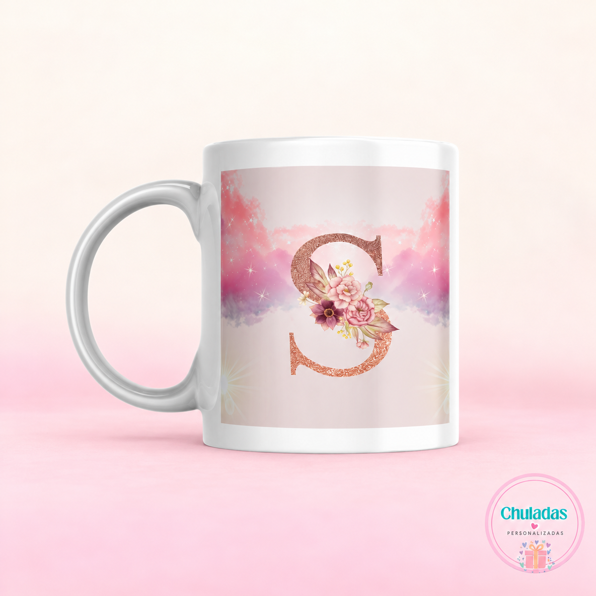 Taza inicial flores