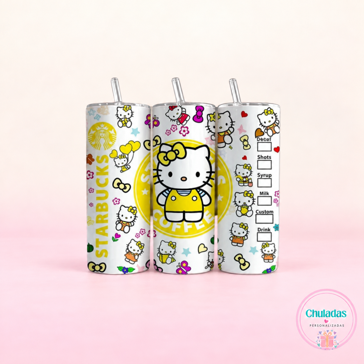 Termo de Hello Kitty amarillo personalizado