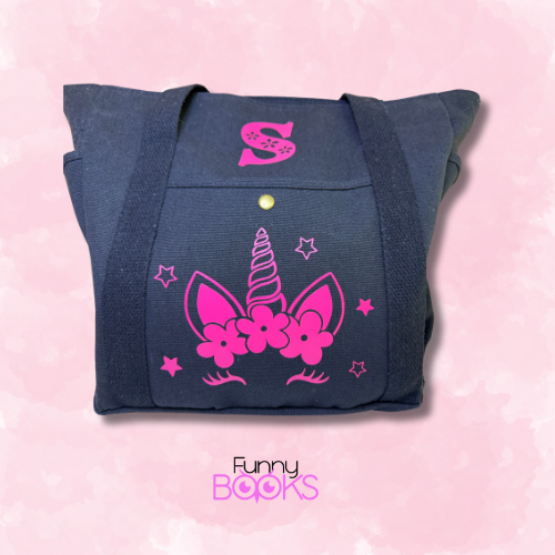 Tote bag con bolsillo para botella en negro