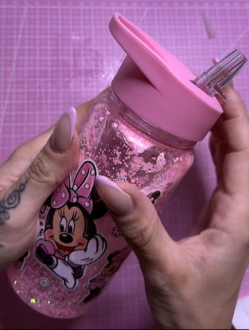 Fotografía original de Vaso rosa Minnie purpurina — detalle