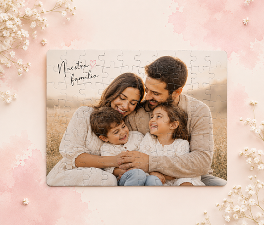 Puzzle personalizado tamaño a5 + saquito + caja regalo