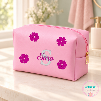 Neceser grande rosa personalizado